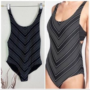 ATHLETA Chevron High Leg One Piece Swimsuit